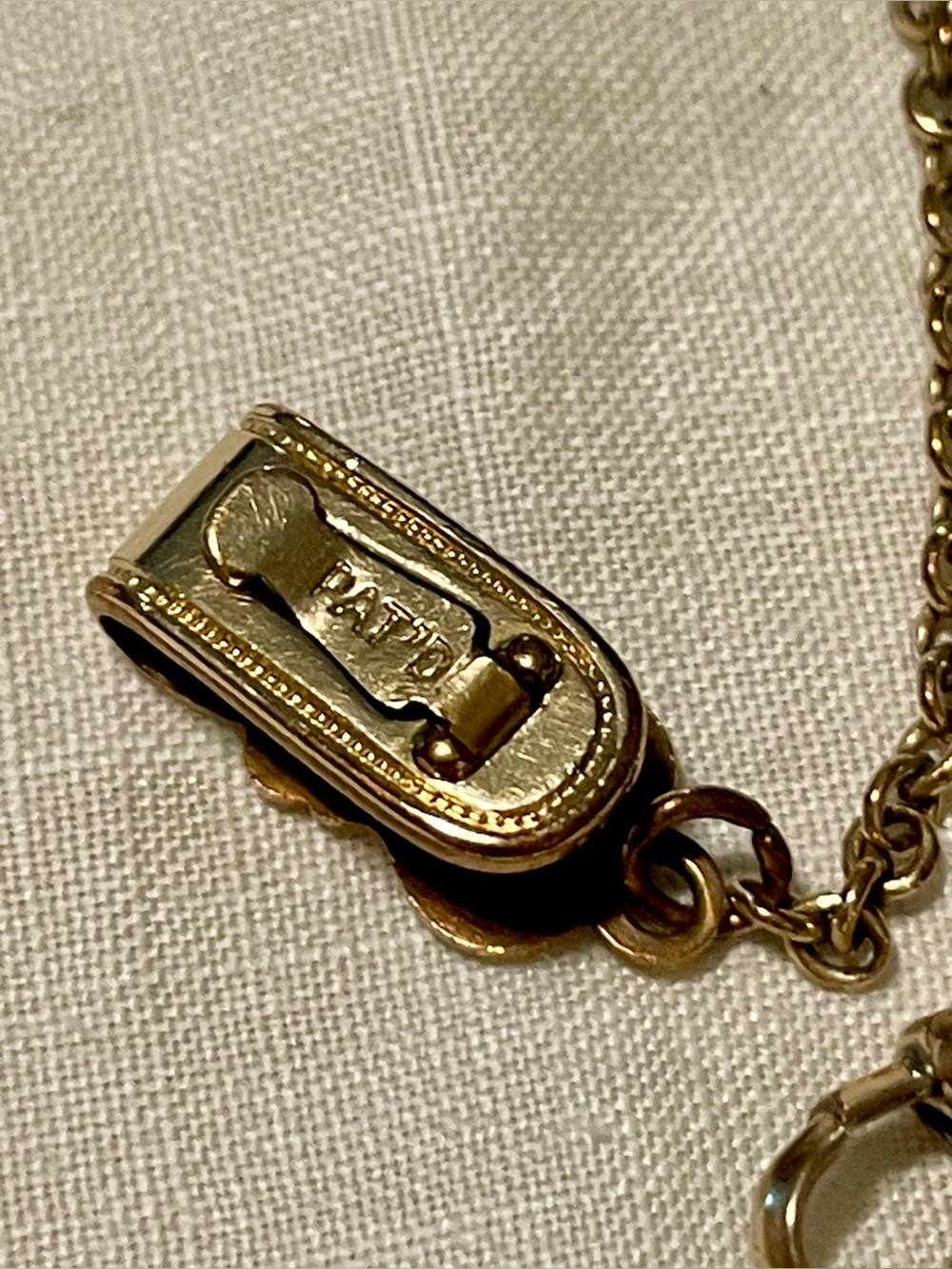 Edwardian Antique Gold Filled Watch Chain Pocket Fob 6-inch - Picture 3 of 4